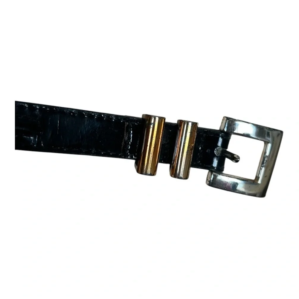 Brighton Black and Silver Leather Belt